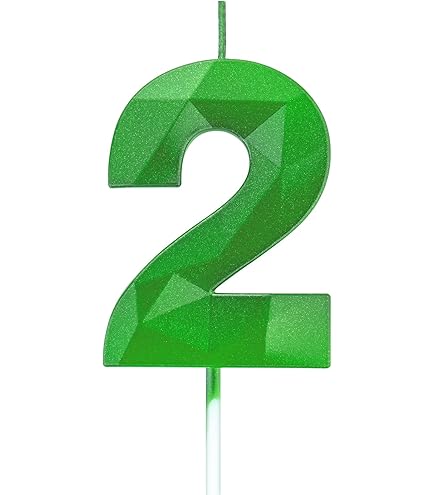 Amazon.com: Green Birthday Candles 2 Candle 2nd Two Years Cake